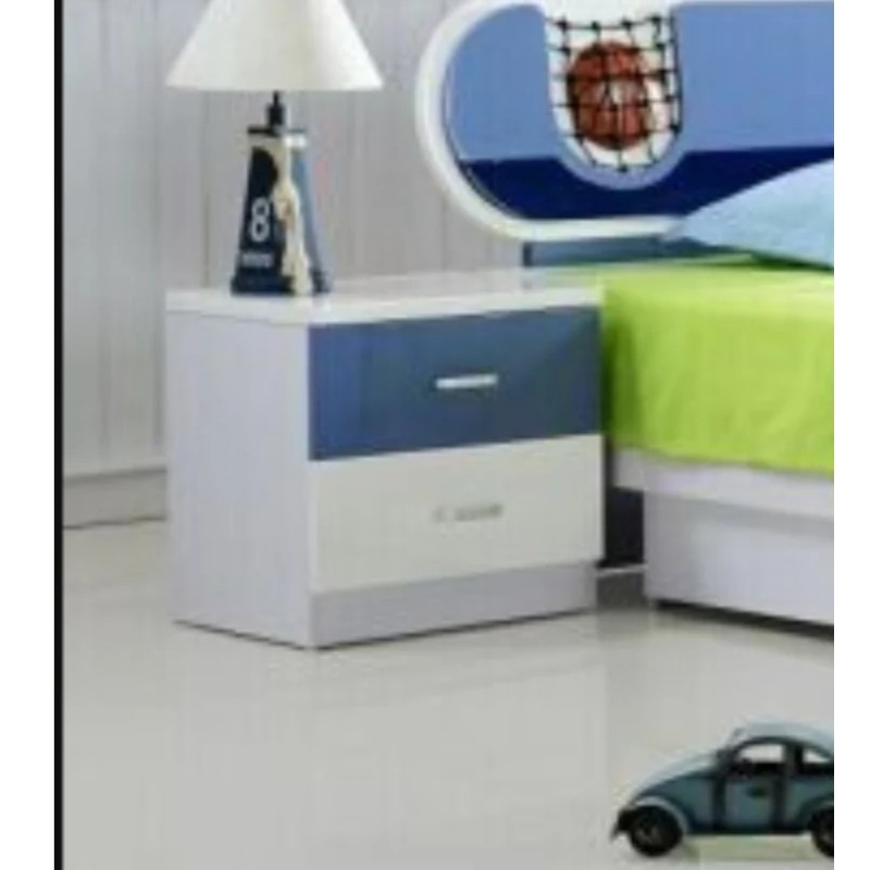 Seabreeze Kids Bedside Table – Compact Navy & White Design to Elevate Your Child's Room